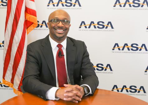 Dr. Curtis Cain earns the Superintendent of the Year award at the American Association of School Administrators. The ceremony took place on Feb. 17. (Photo used with permission by AASA.)