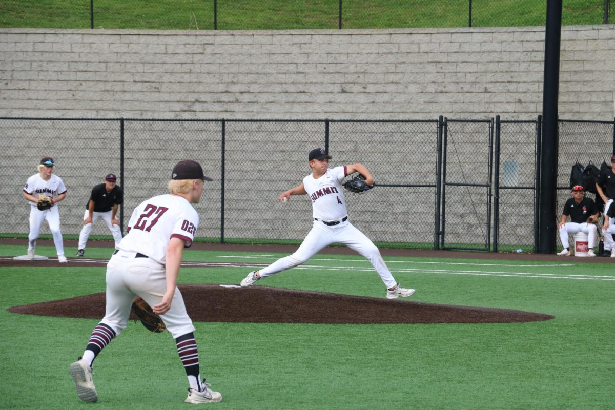 Junior Gabe Sieve pitches the ball. 