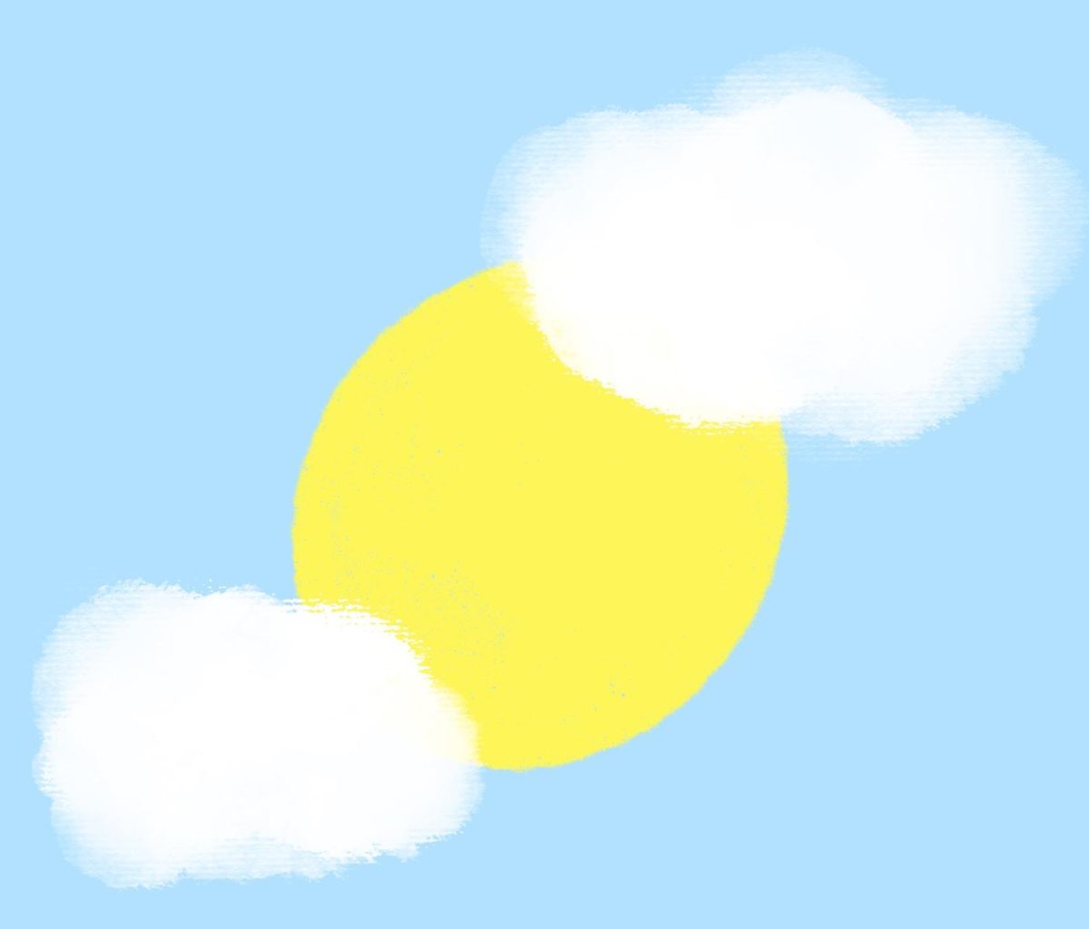 In the illustration, a partly cloudy sun is shown. (media created by Skylar Holtgrewe)