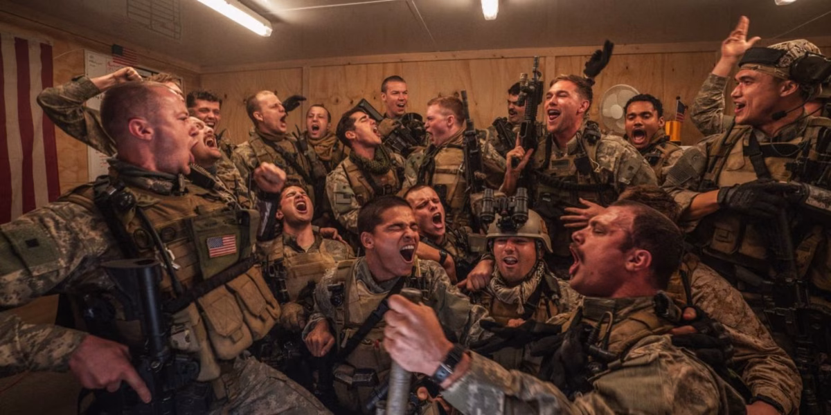 In the opening scene of "Warfare," the U.S. Navy Seals party to "Call on Me" by Eric Prydz. As one of the most notable scenes of the film, the joy expressed by the characters was very contrasting to the feeling audience members felt throughout the rest of the movie. (photo from Screen Rant)
