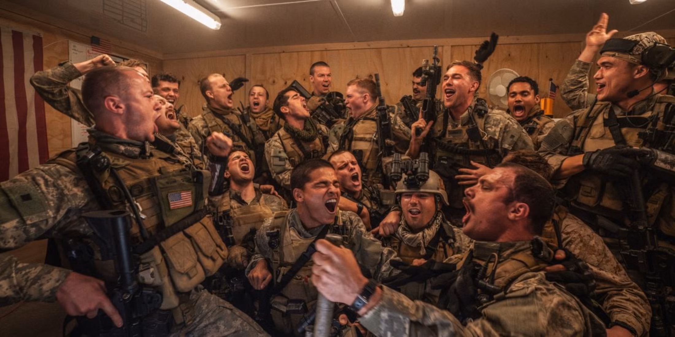 In the opening scene of "Warfare," the U.S. Navy Seals party to "Call on Me" by Eric Prydz. As one of the most notable scenes of the film, the joy expressed by the characters was very contrasting to the feeling audience members felt throughout the rest of the movie. (photo from Screen Rant)