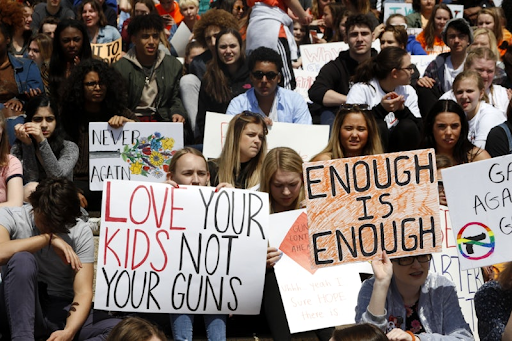 Students gather at a National Walkout in protest of fear of gun violence within schools across America. (photo from Flickr)