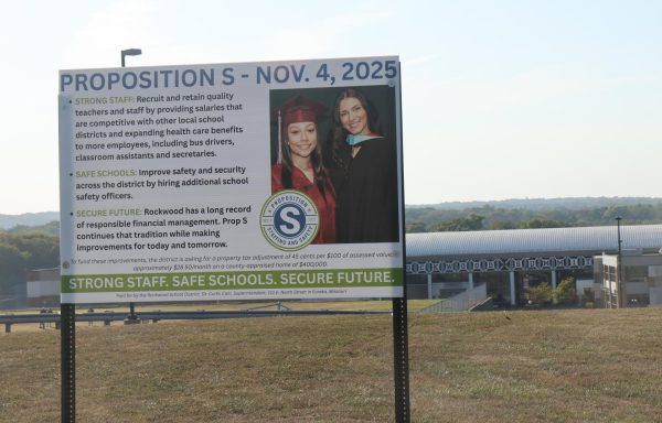 Sign advertising Proposition S outside of Rockwood Summit. 