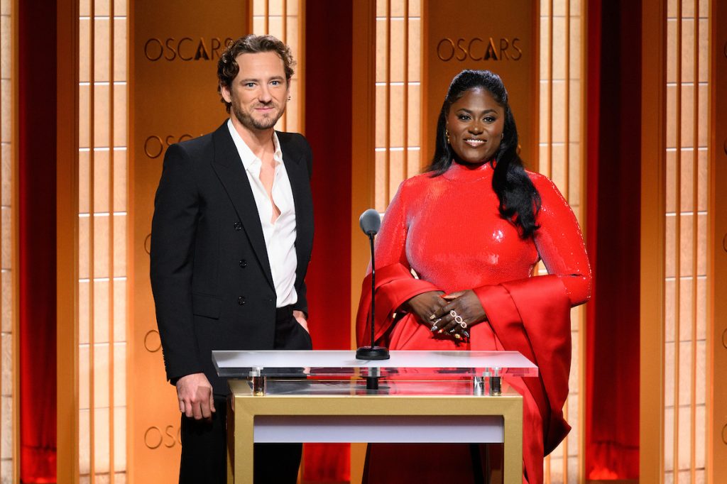 Actors Lewis Pullman and Danielle Brooks announce the 2026 Academy Awards nominations on Jan. 22. (photo from Blackfilm)