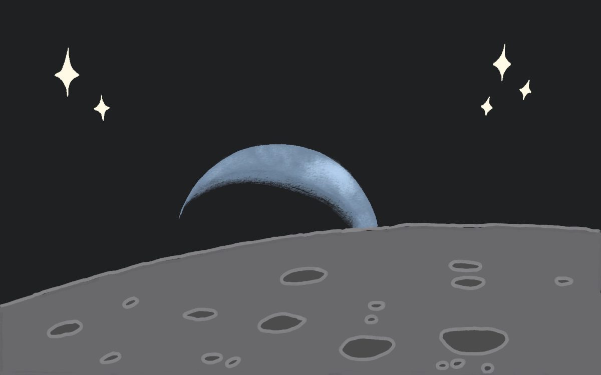 The illustration shows the view of Earth from the far side of the moon as the astronauts on the Artemis II mission saw it. The crew completed their lunar flyby on April 6, setting a record for the farthest humans have ever traveled from Earth. (media created by Elizabeth Davis)